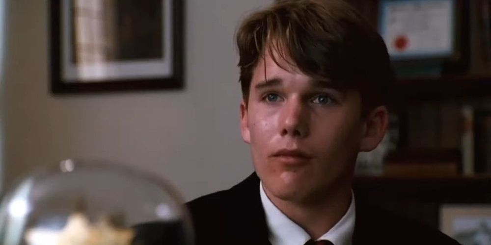 Todd is tearful in Dead Poets Society