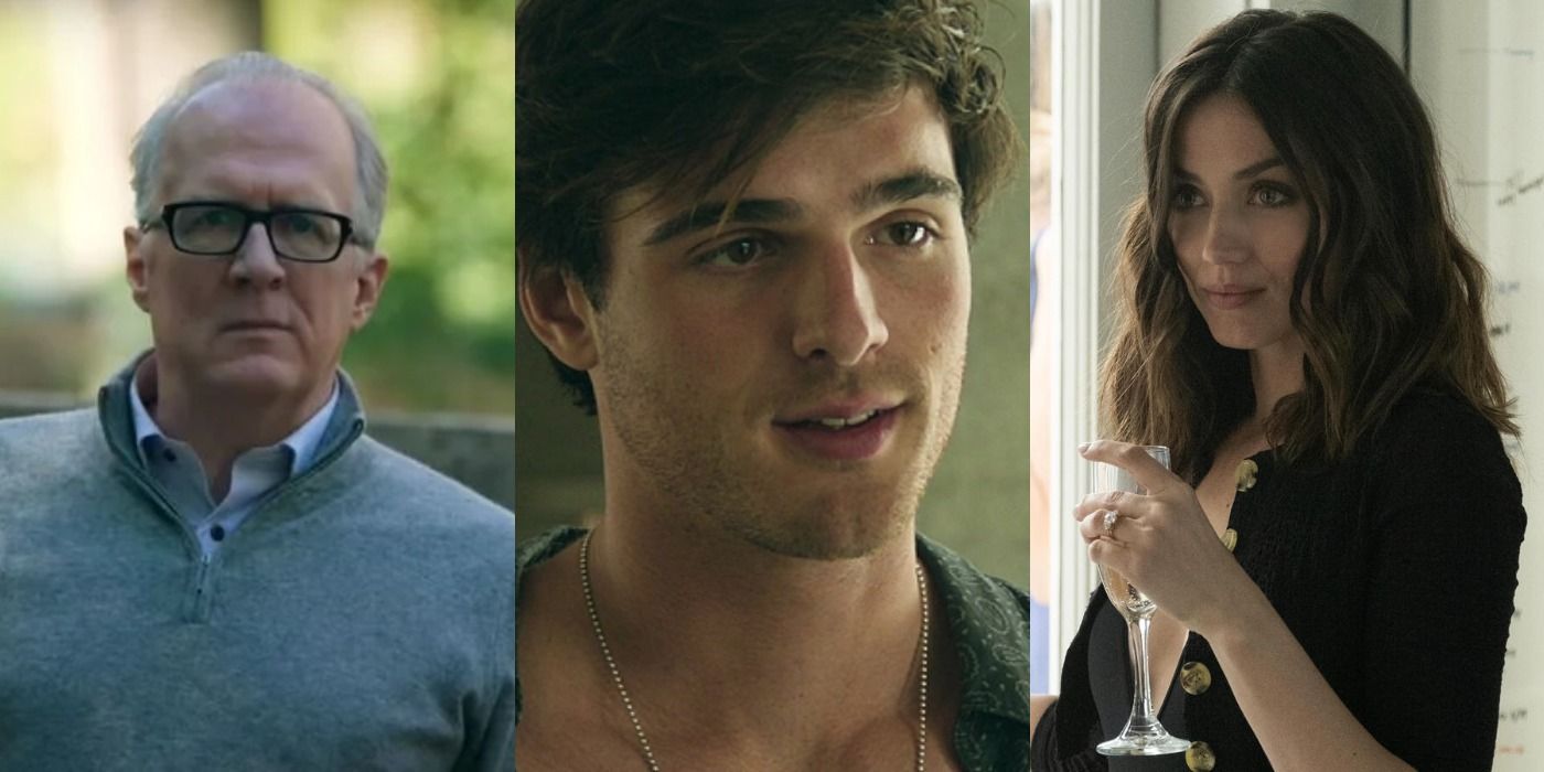 Collage of Don Wilson, Jacob Elordi, and Ana de Armis in Deep Water.