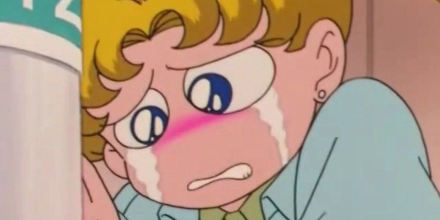 Usagi Tsukino crying in Sailor Moon