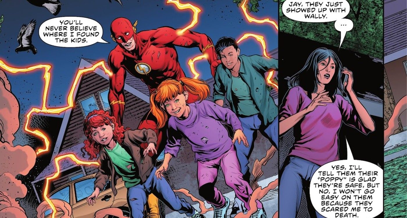 Flash arrives home with his kids