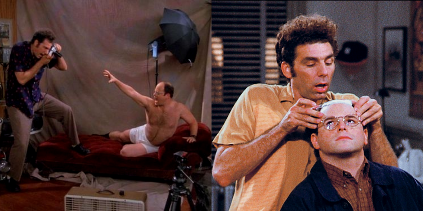 Split image showing George and Kramer in Seinfeld.
