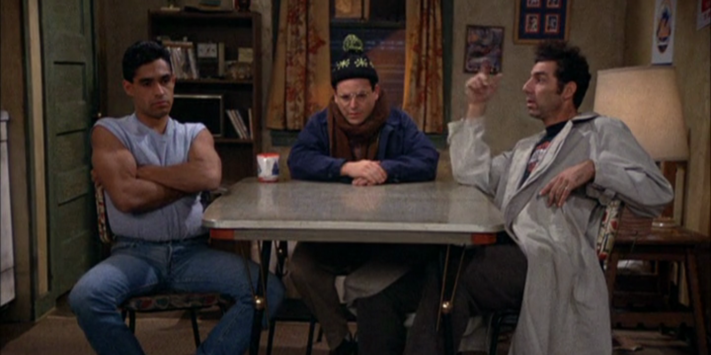 Kramer and George visiting the busboy in Seinfeld.
