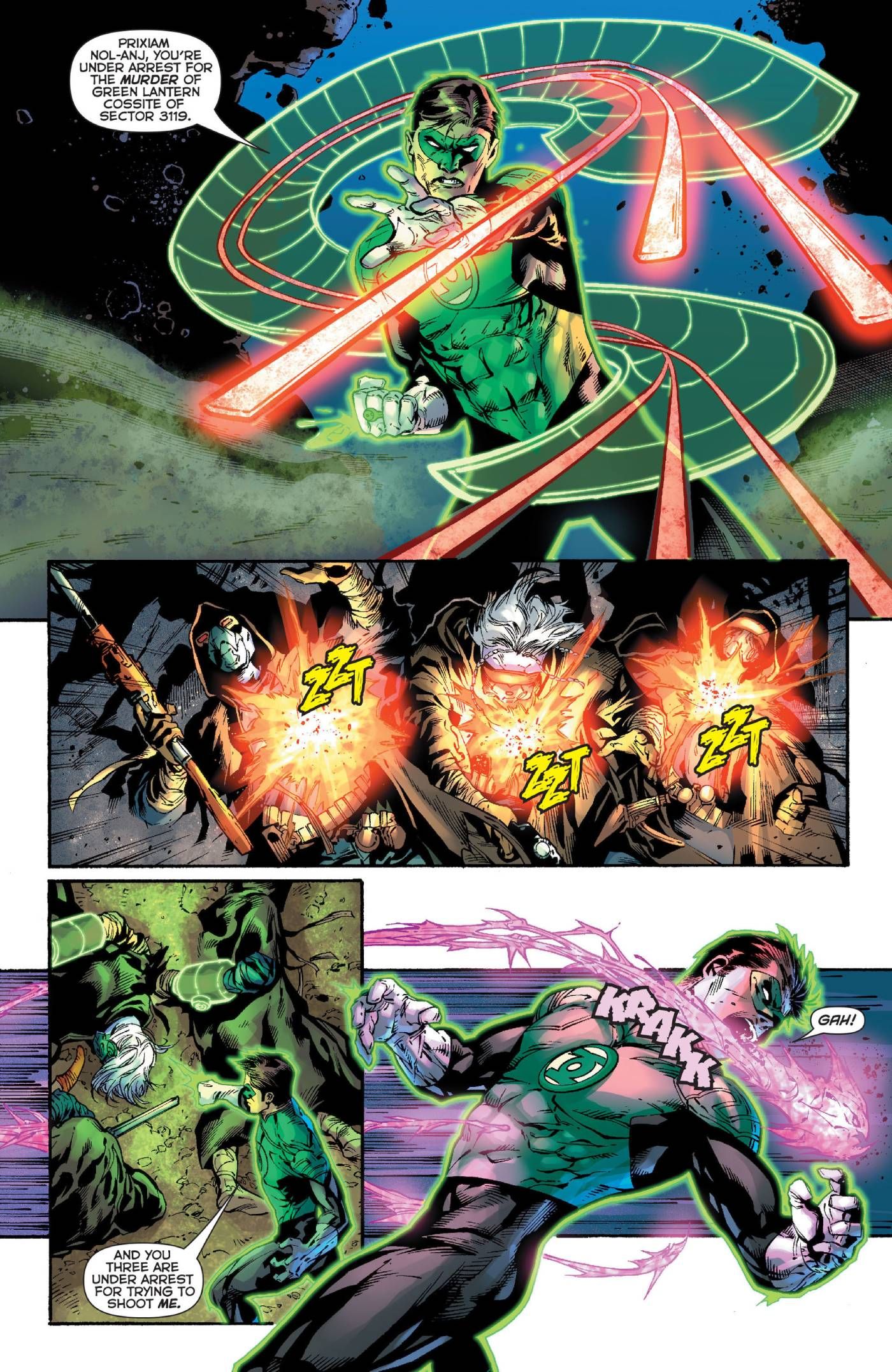 Green Lantern uses his powers