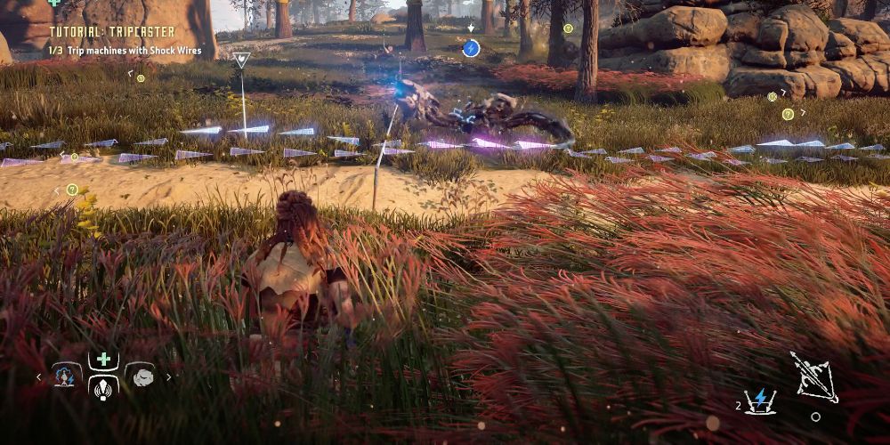 Aloy uses a Tripcaster in Horizon Zero Dawn