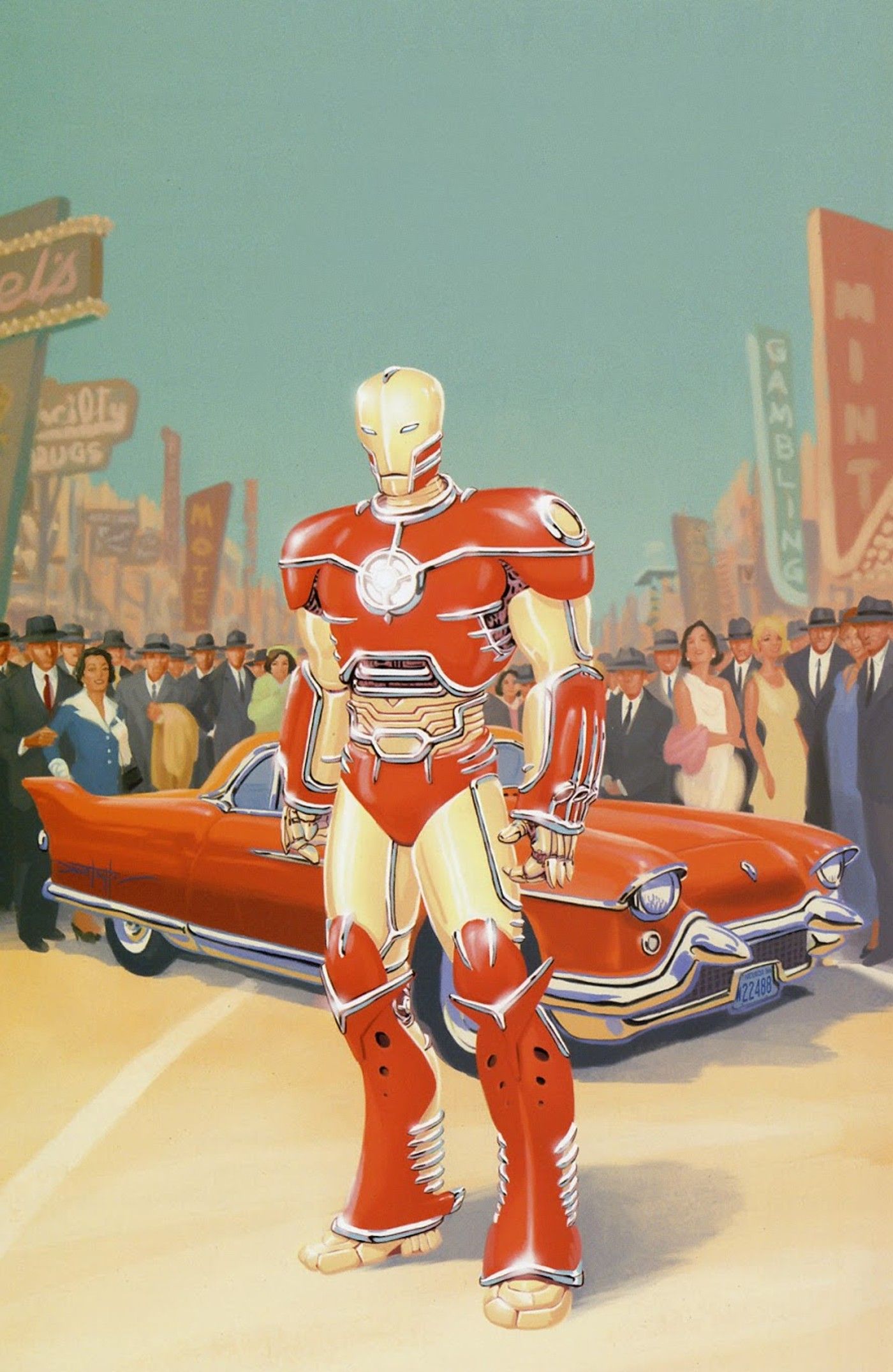 Iron Man hot rod car armor comic cover
