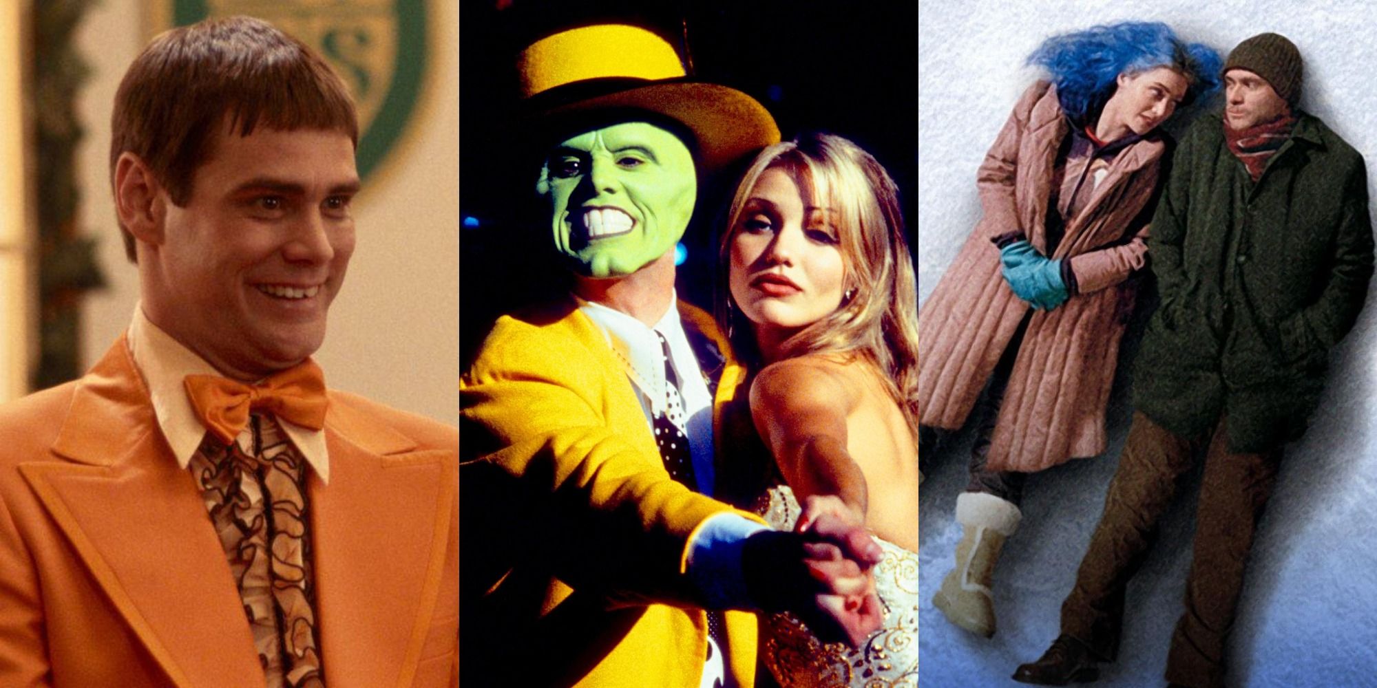 Jim Carrey in Dumb and Dumber, The Mask, and Eternal Sunshine...