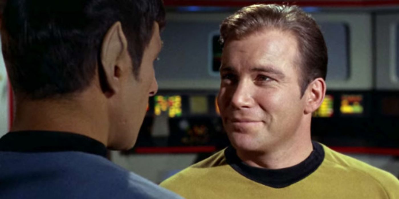 Kirk looking at Spock.