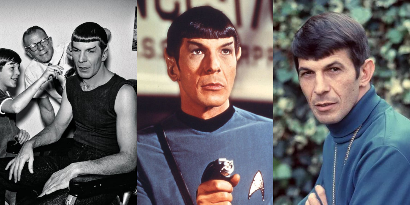 Split image showing Leonard Nimoy and Spock.