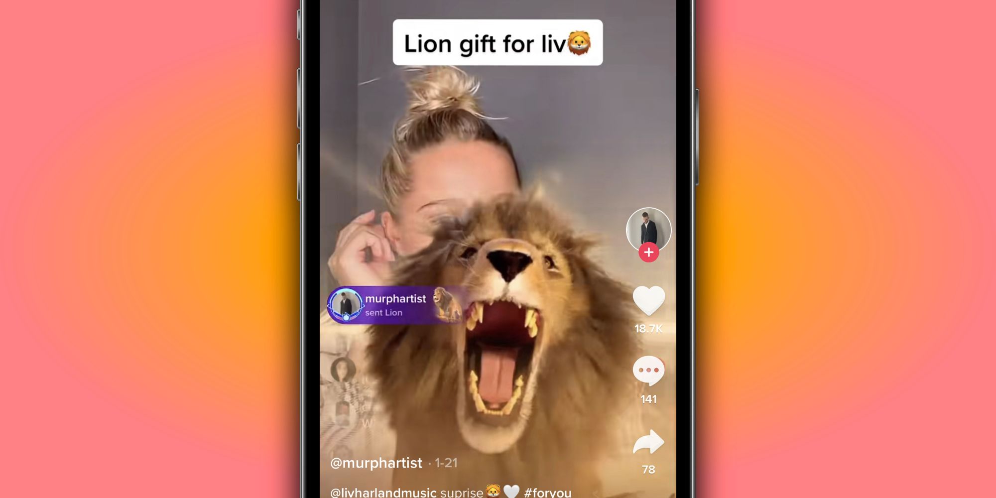 The Lion gift on TikTok Live
