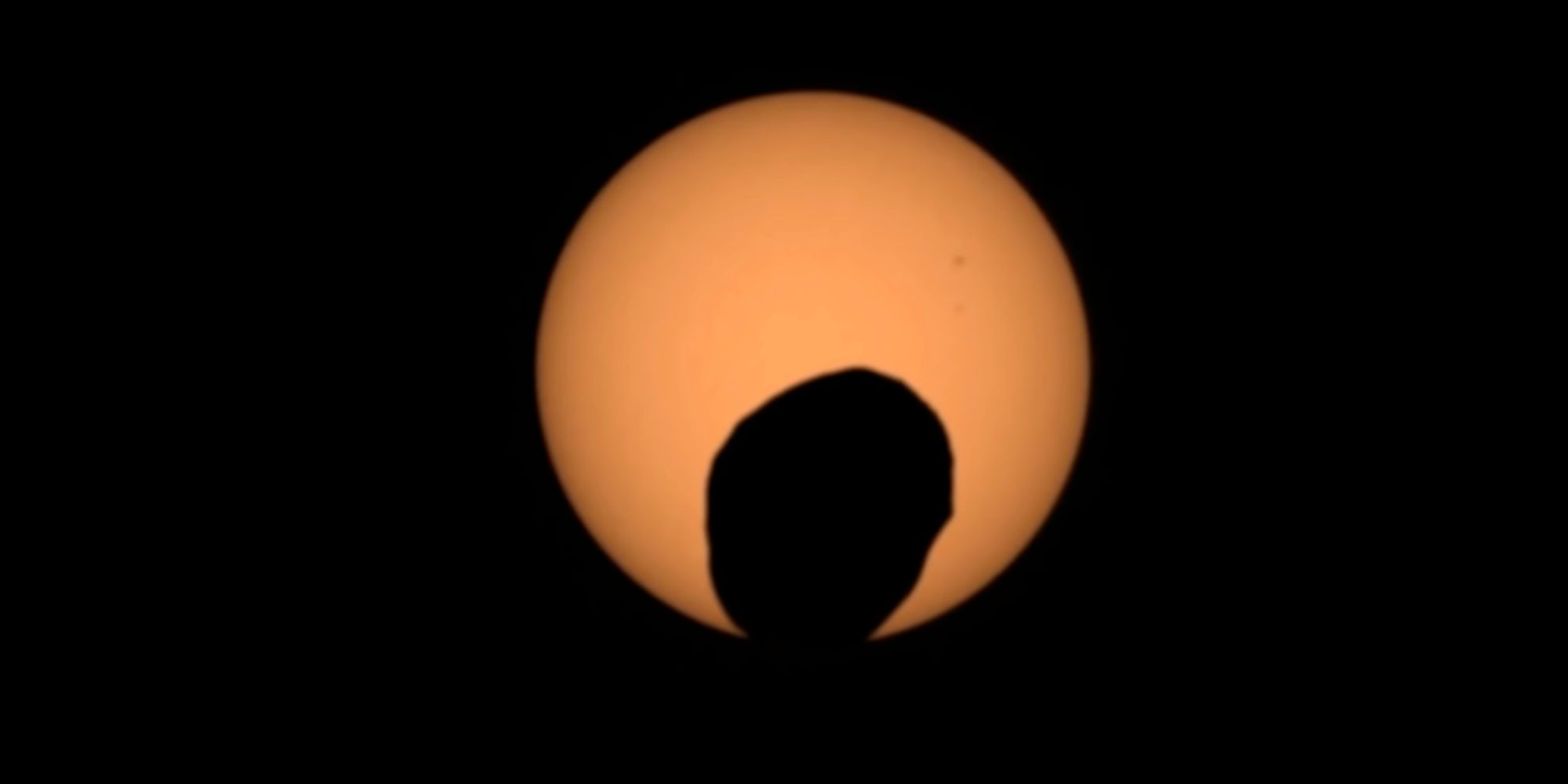 A solar eclipse on Mars