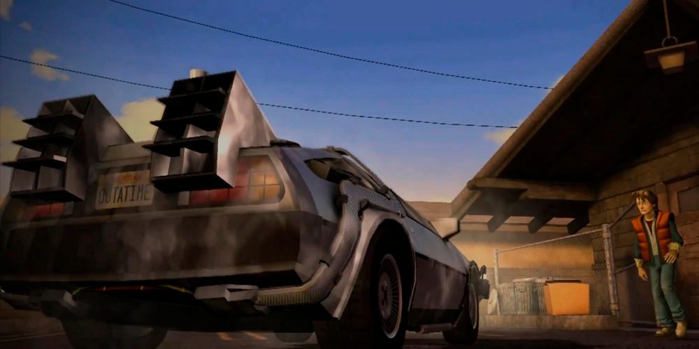 Marty and the DeLorean in Back to the Future: The Game
