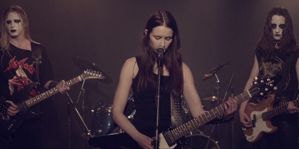 Hera performs with her band in Metalhead