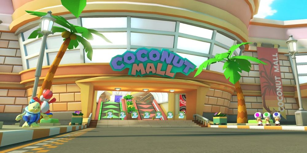 Coconut Mall entrance in Mario Kart 8