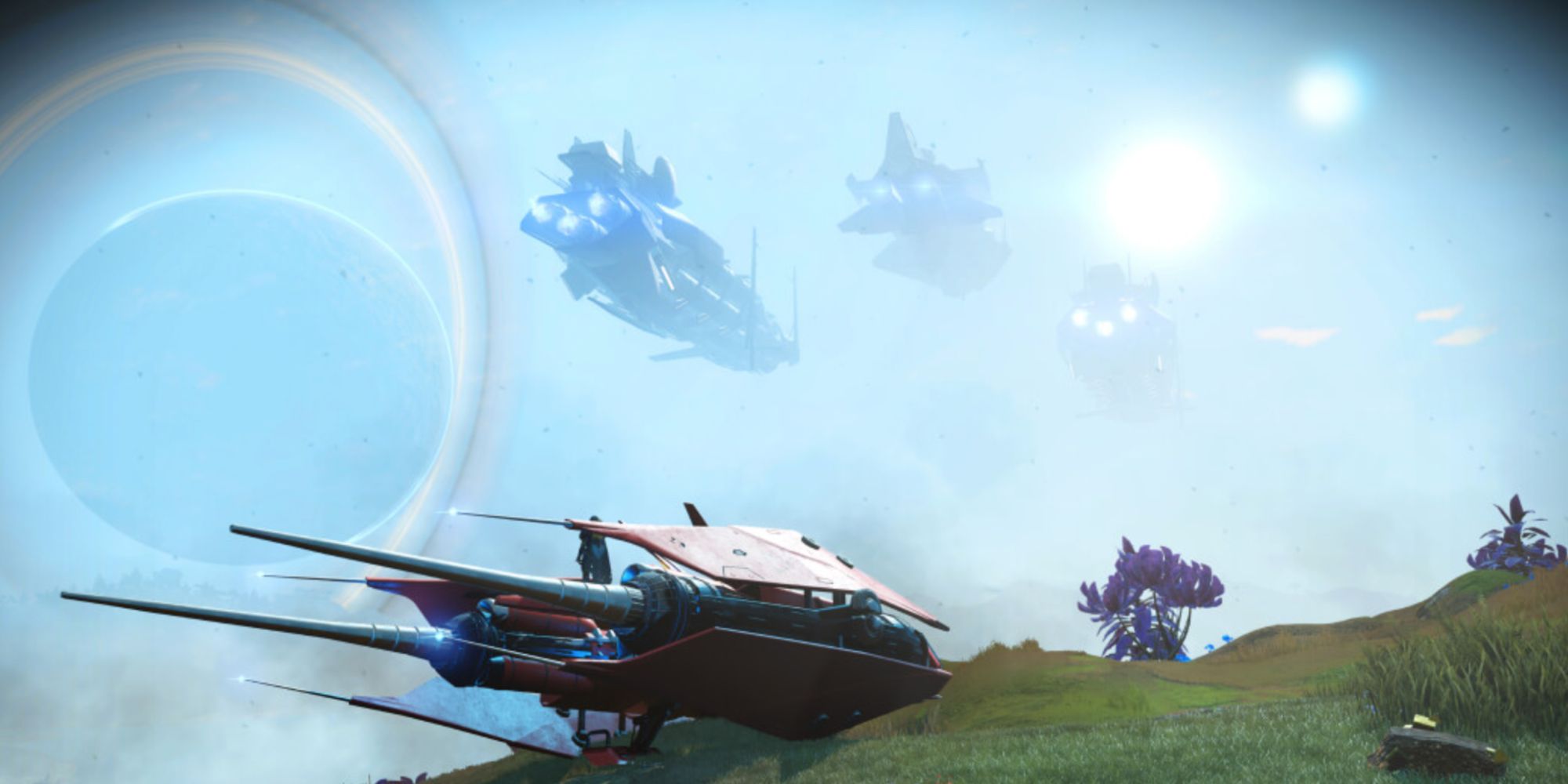 No Man's Sky Outlaws has many general changes as well, like the addition of cloth physics and visible orbiting frigates