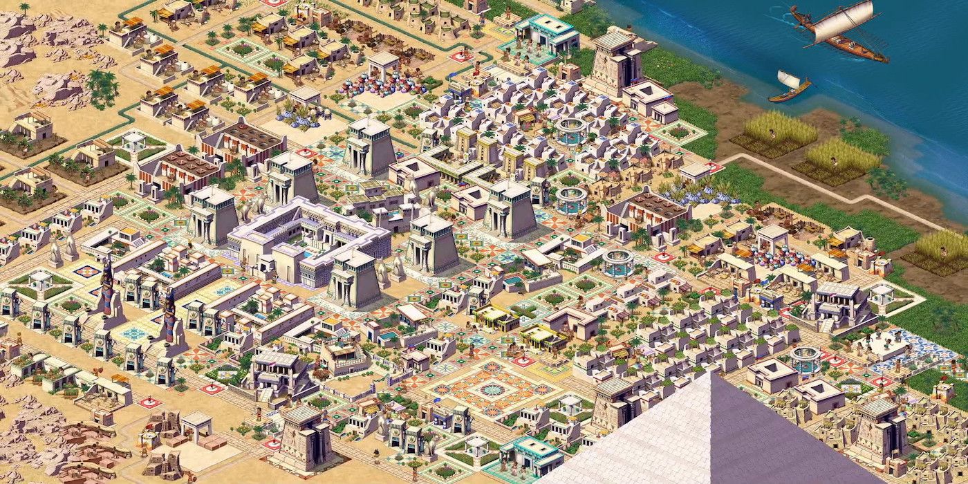 A screenshot from the upcoming remake of the 1999 Pharaoh titled Pharaoh: A New Era