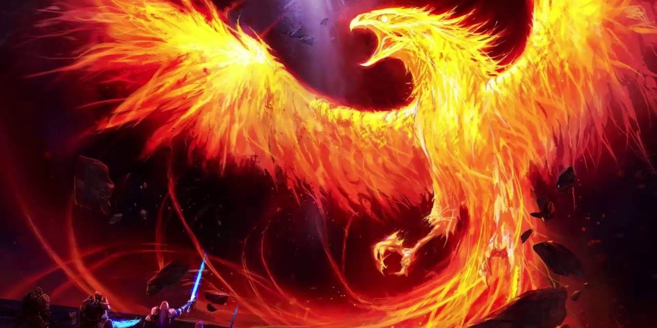 A Phoenix takes on adventurers in Dungeons and Dragons