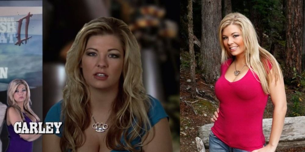 Carley Johnson in a Challenge confessional and promo photo