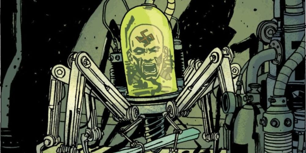 Herman Von Klempt screaming in a Hellboy comic