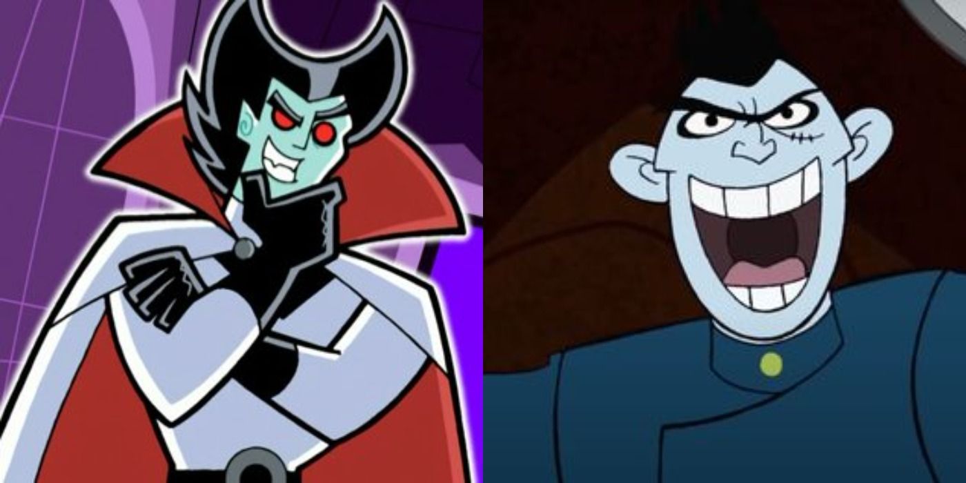 Vlad thinking on left and Drakken laughing on right