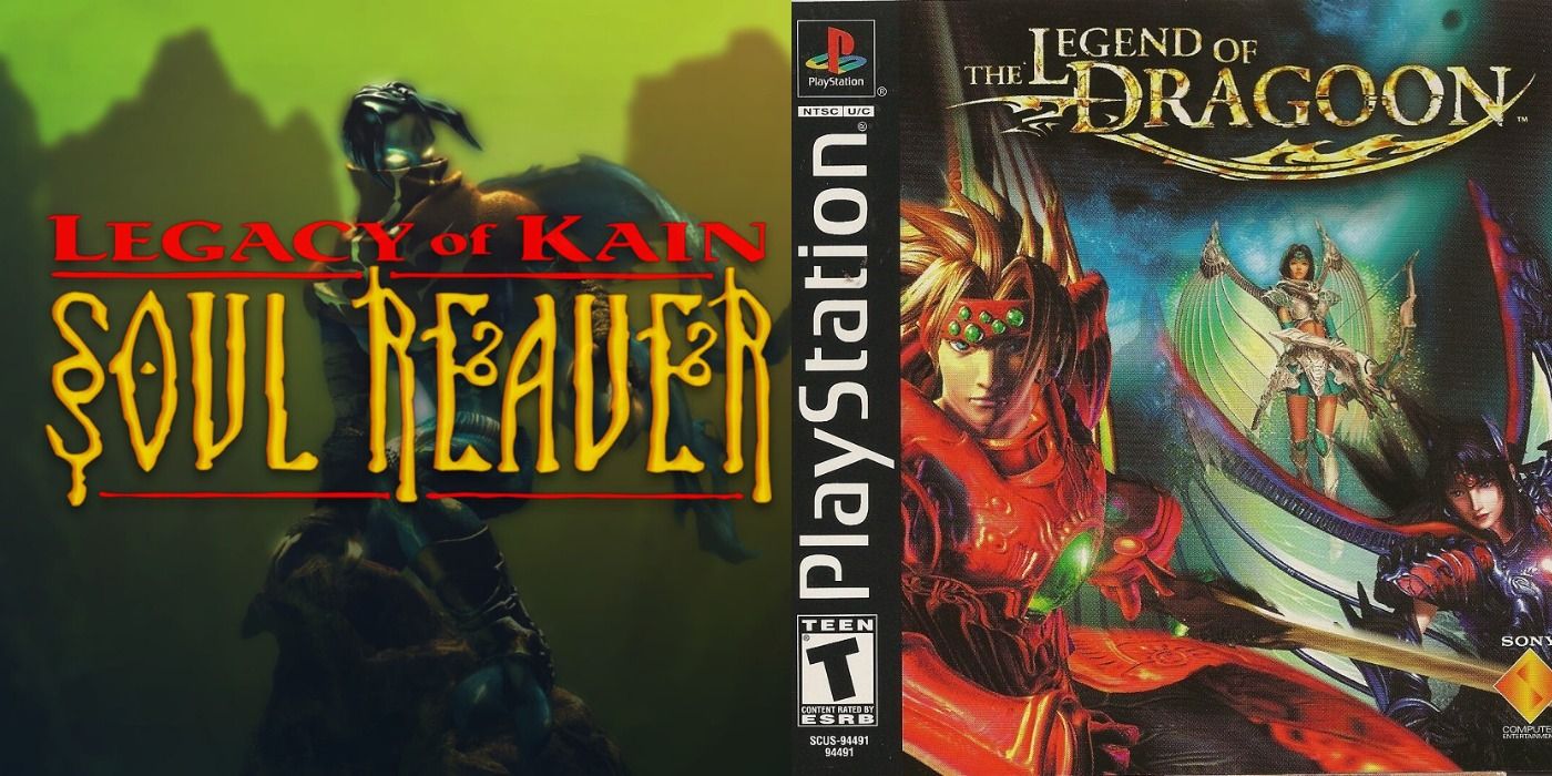 Split image of cover art for Legacy of Kain: Soul Reaver and The Legend of Dragoon