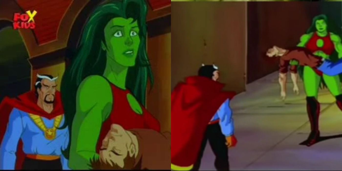She Hulk talking with Doctor Strange in The Incredible Hulk