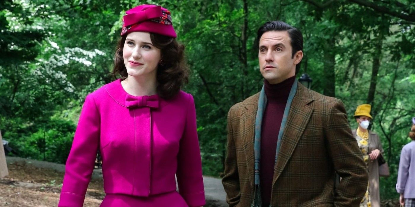 Midge and the Handsome Man in The Marvelous Mrs. Maisel.