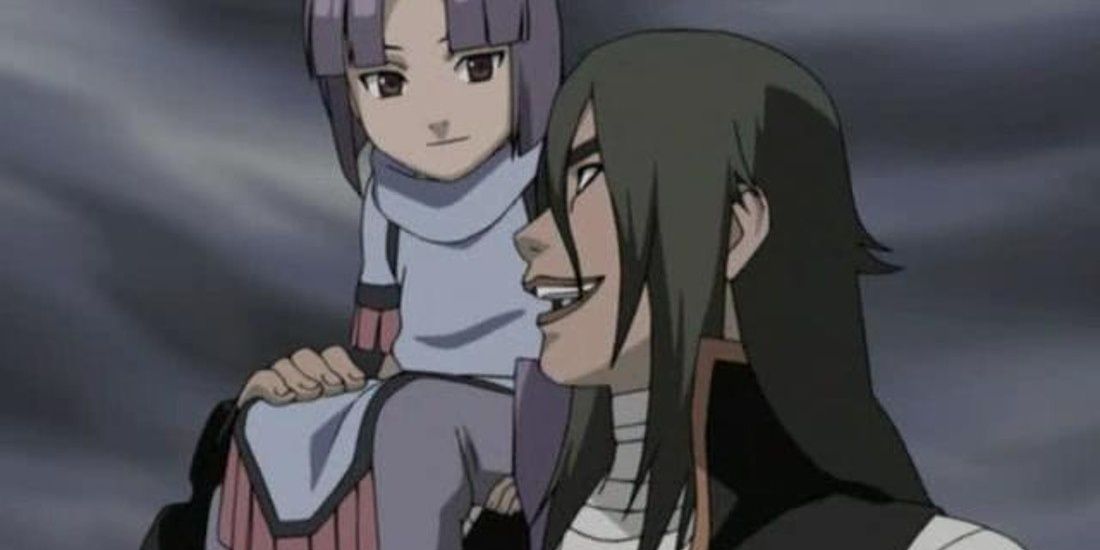 Raiga carries Ranmaru on his shoulder in Naruto.