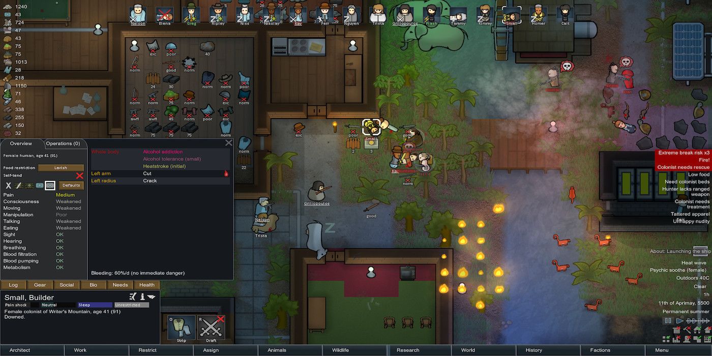 A screenshot from the game RimWorld