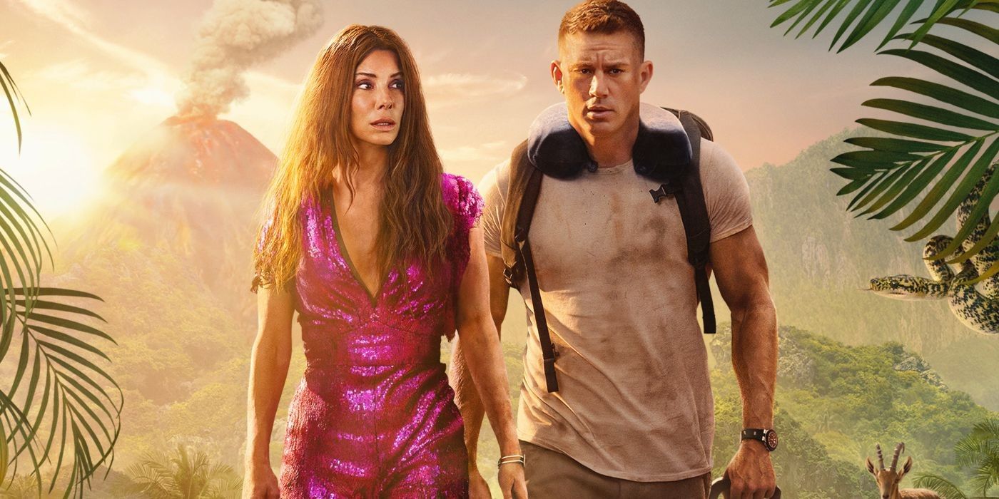 sandra bullock and channing tatum on the poster for the lost city