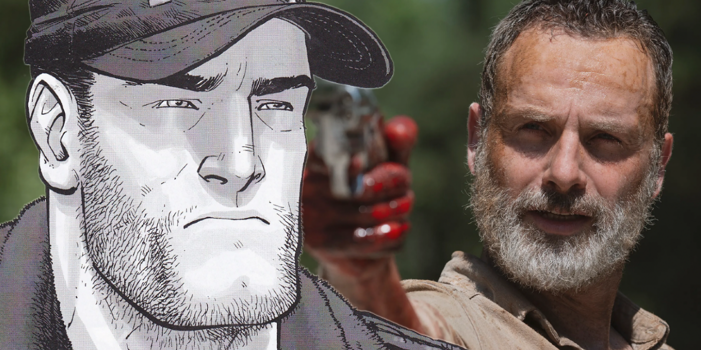 Rick aiming at Shane in Walking Dead