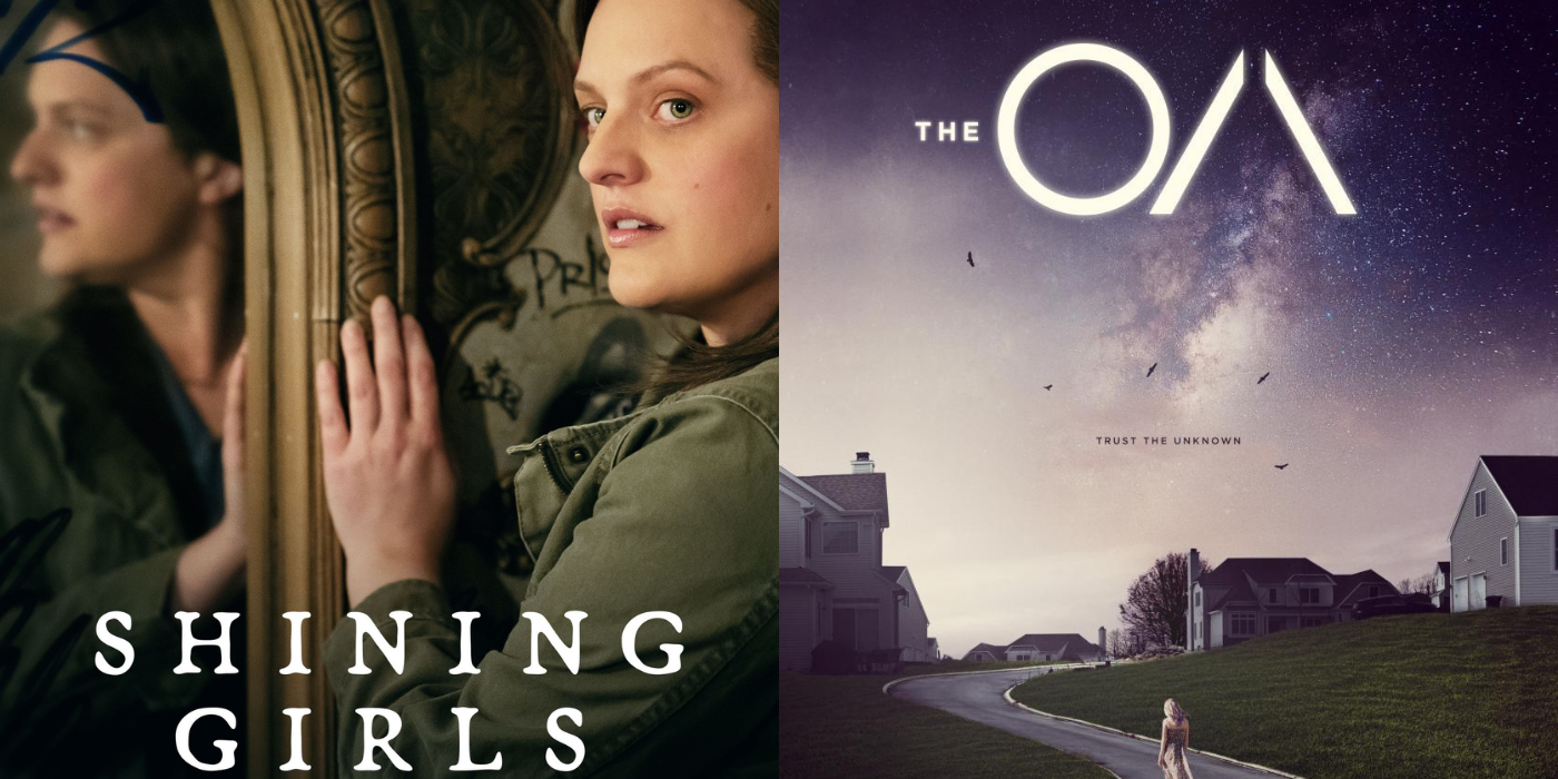 Split image showing posters of Shining Girls and The OA.