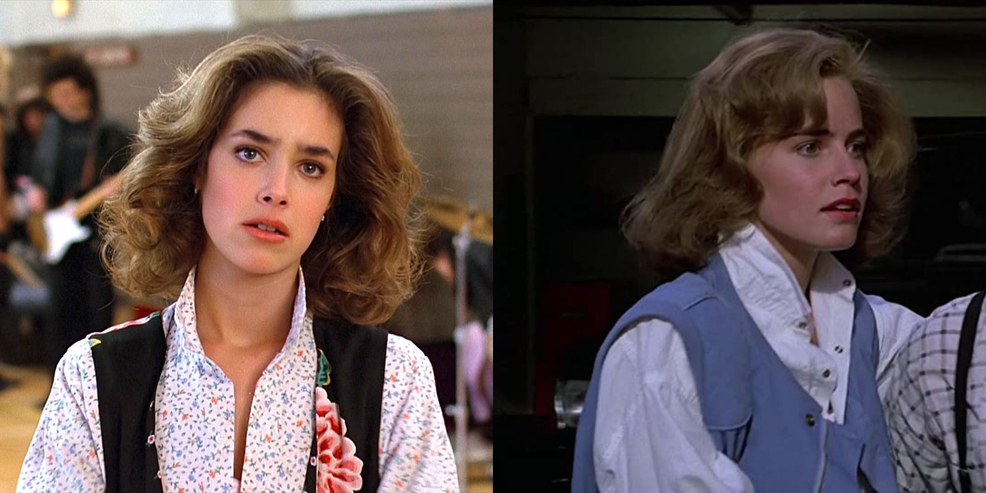 side by side images of Claudia Wells and Elisabeth Shue in the Back To The Future films