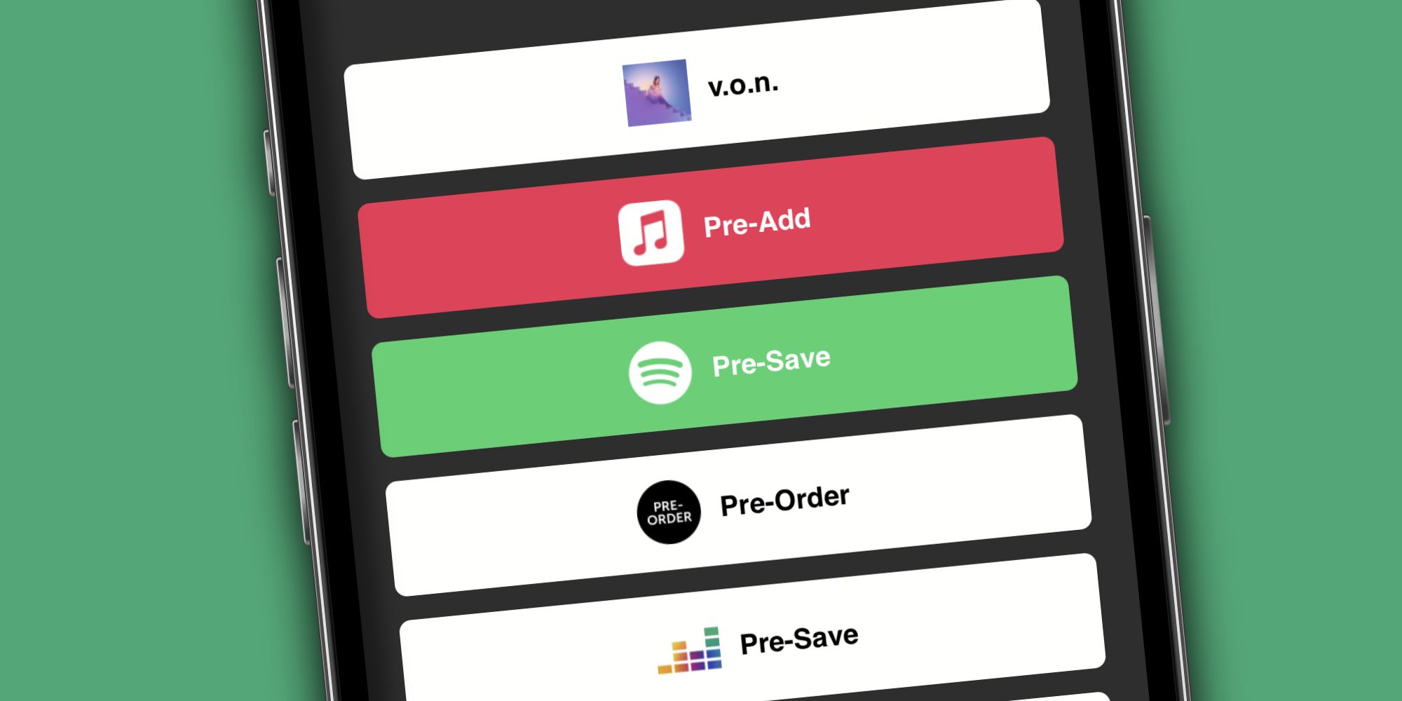 Pre-save button for Spotify
