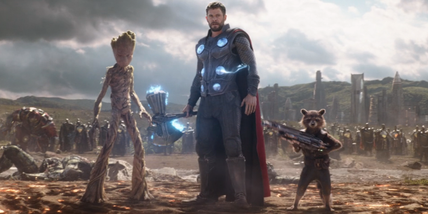 Thor, Rocket, and Groot land in Wakanda In Infinity War
