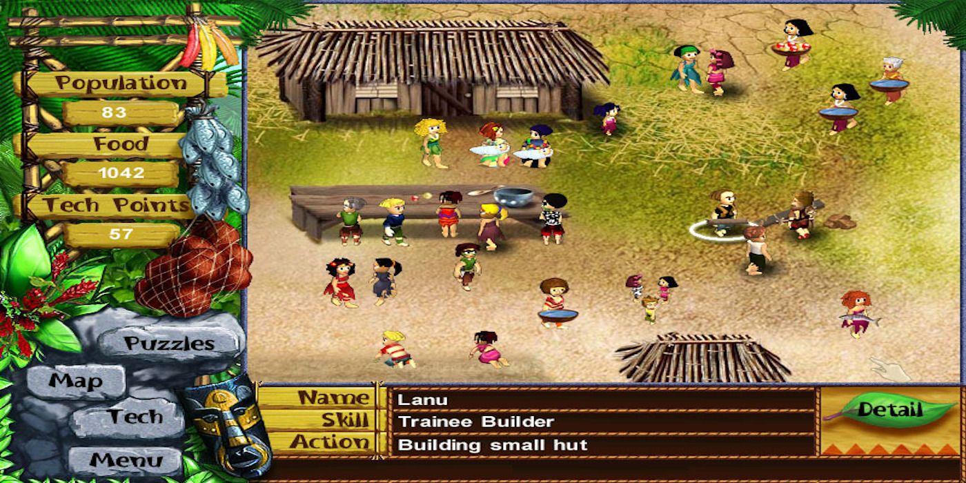 A screenshot from the first game in the Virtual Villagers series titled Virtual Villagers: A New Home