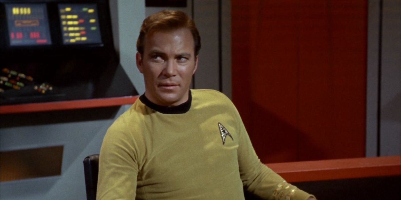 William Shatner as James Kirk in Star Trek.
