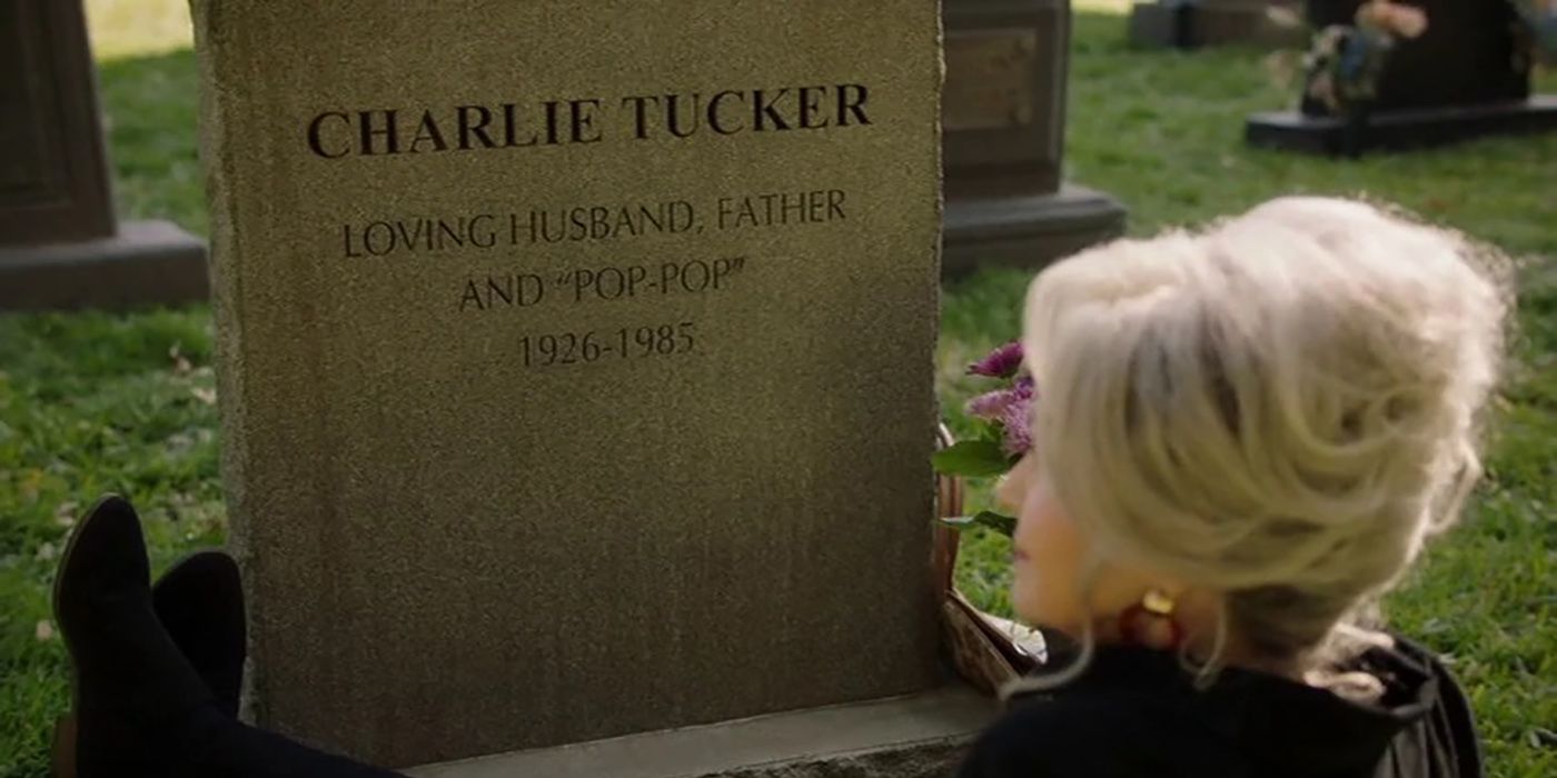 Connie visiting Pop-pop's grave on Young Sheldon.