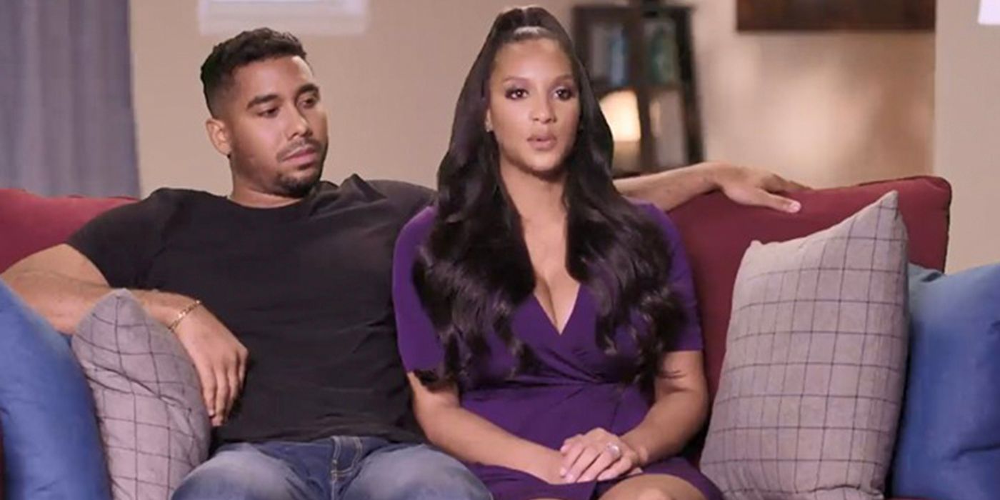 Pedro and Chantel Jimeno on 90 Day Fiancé The Family Chantel sitting on couch talking