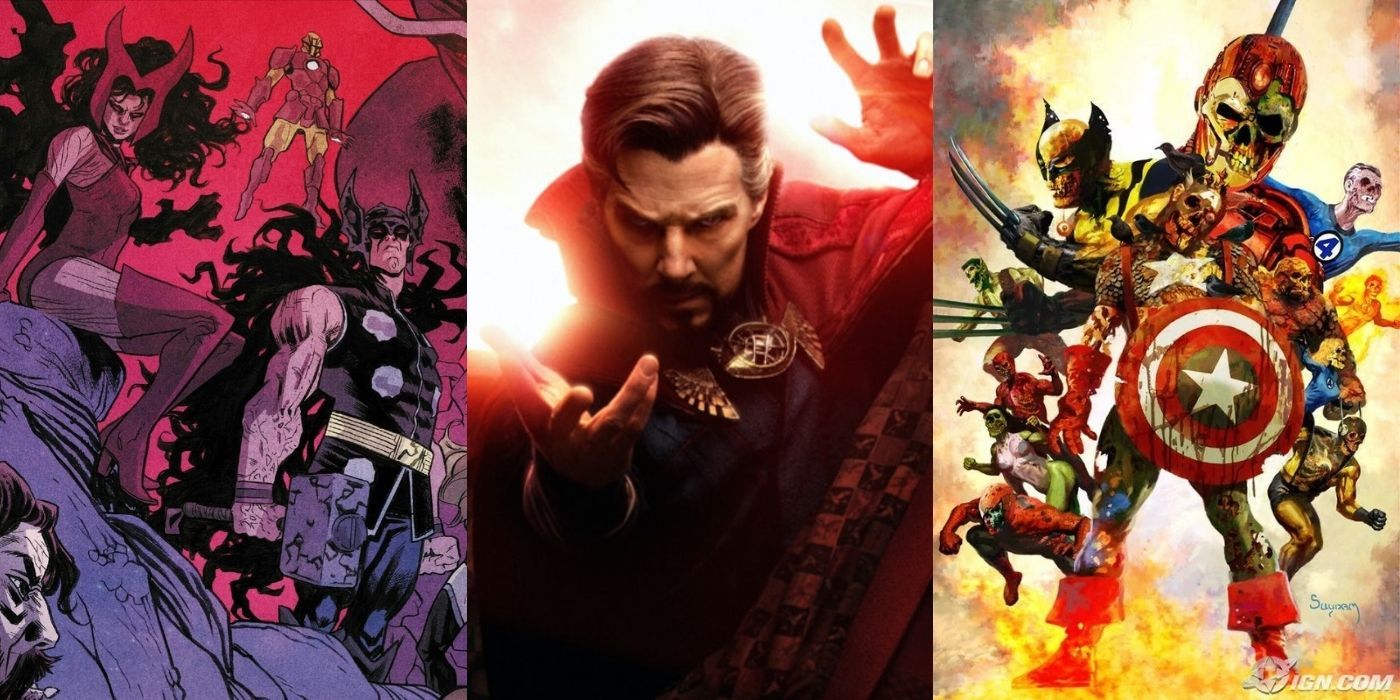 Doctor Strange and two alternate realities from Marvel comics