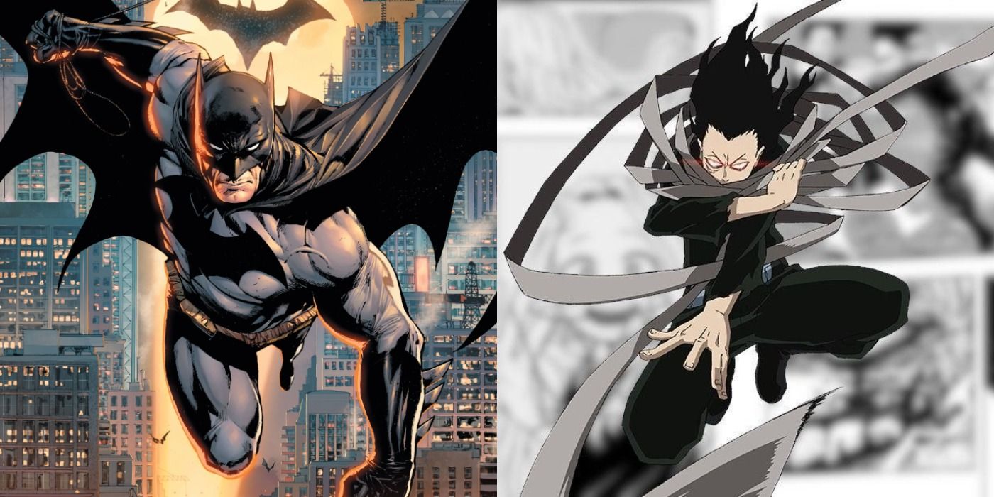 Batman and Eraser Head from DC and My Hero Academia
