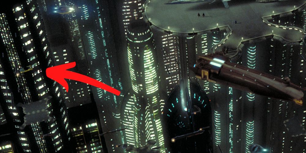 A Blade Runner spinner flying vehicle in Star Wars: Episode 1 - The Phantom Menace. 