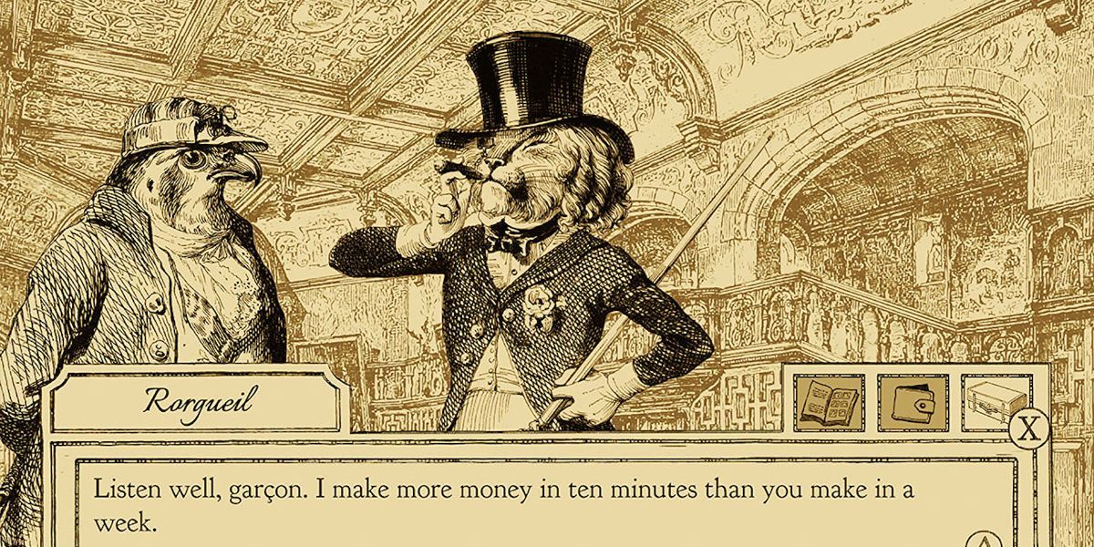 A scene in the indie game aviary attorney