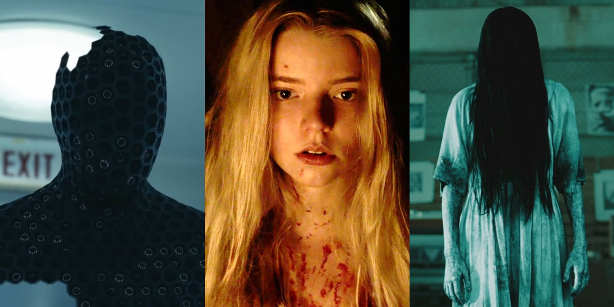 A split image of characters from The Invisible Man The Witch and The Ring