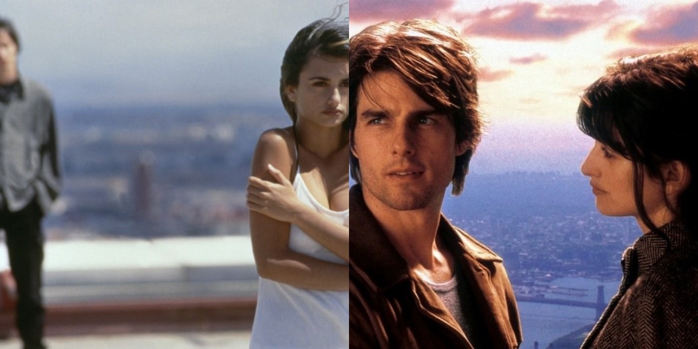 A split screen of Open Your Eyes and Vanilla Sky.
