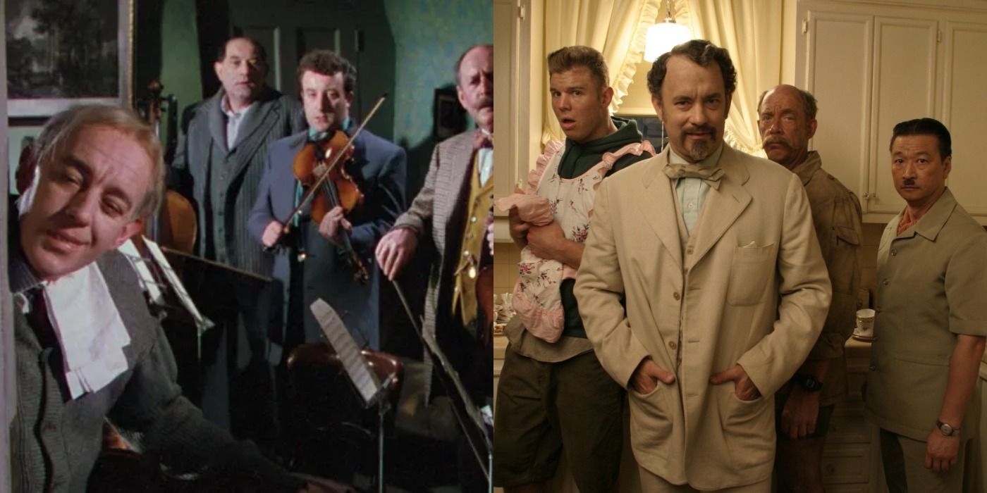 A split screen of The Ladykillers.