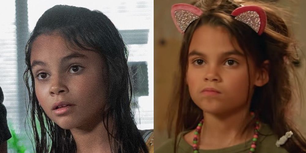 Arianna Greenblatt as Matilda in Awake is next to an image of her as Daphne in Stuck in the Middle