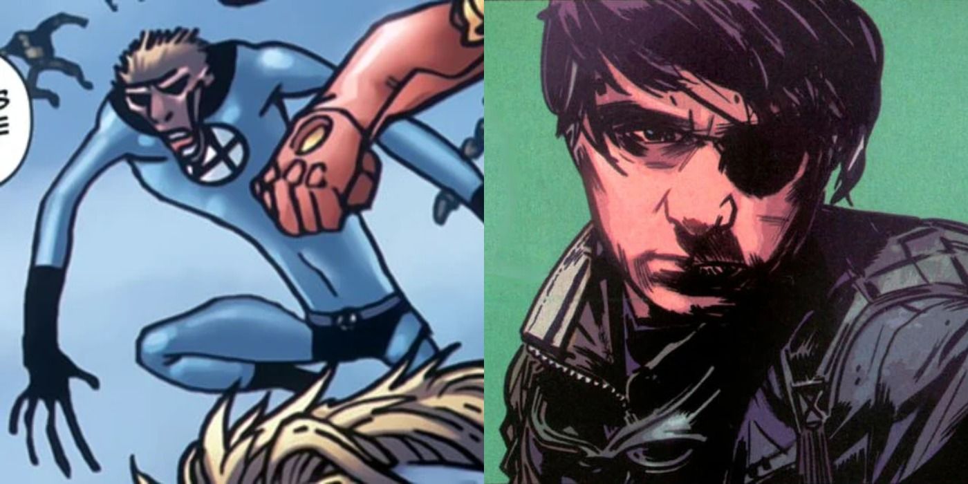 Split image showing afferent versions of Reed Richards