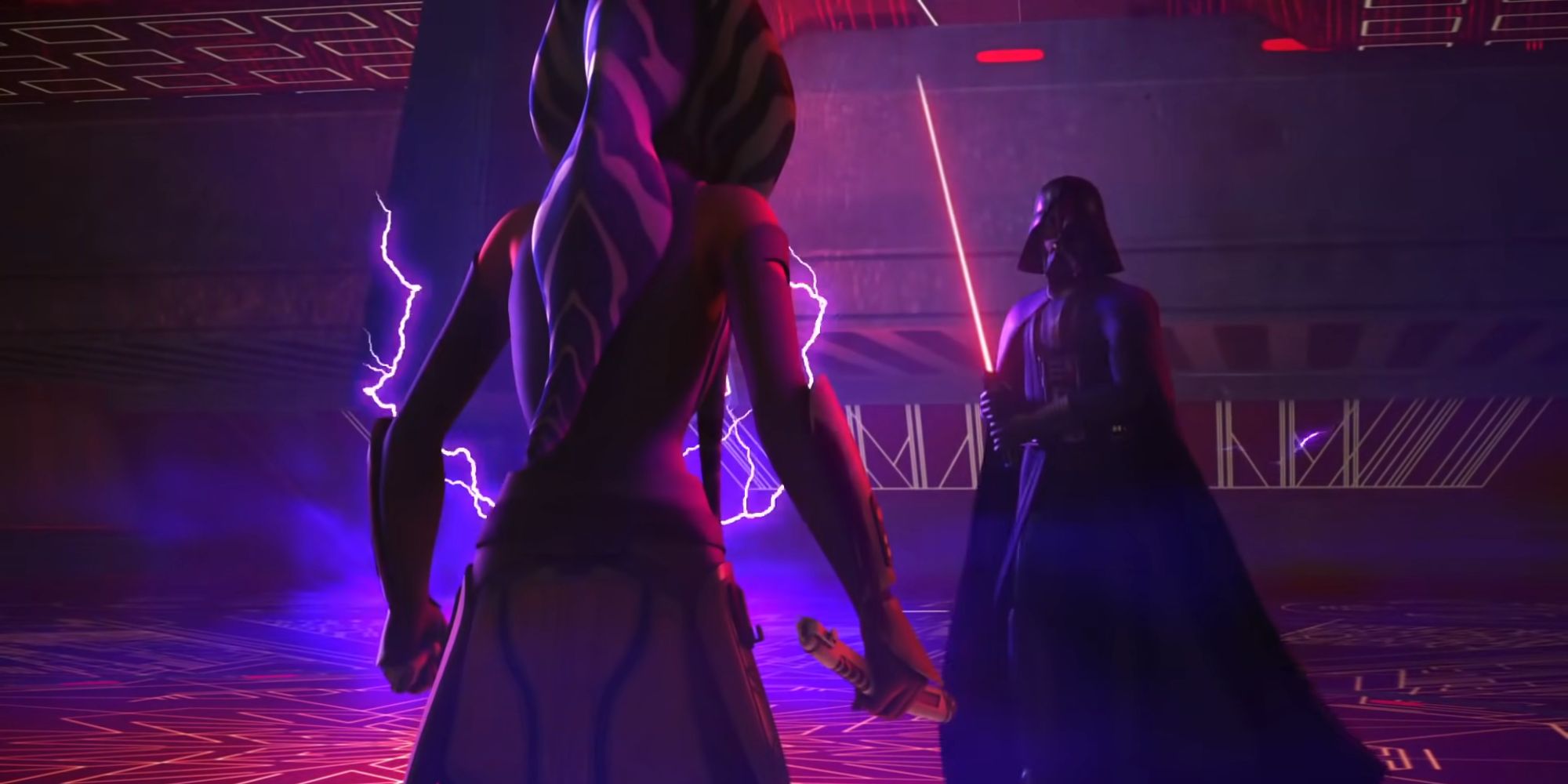 Ahsoka Tano enfrentándose a Darth Vader en Star Wars Rebels