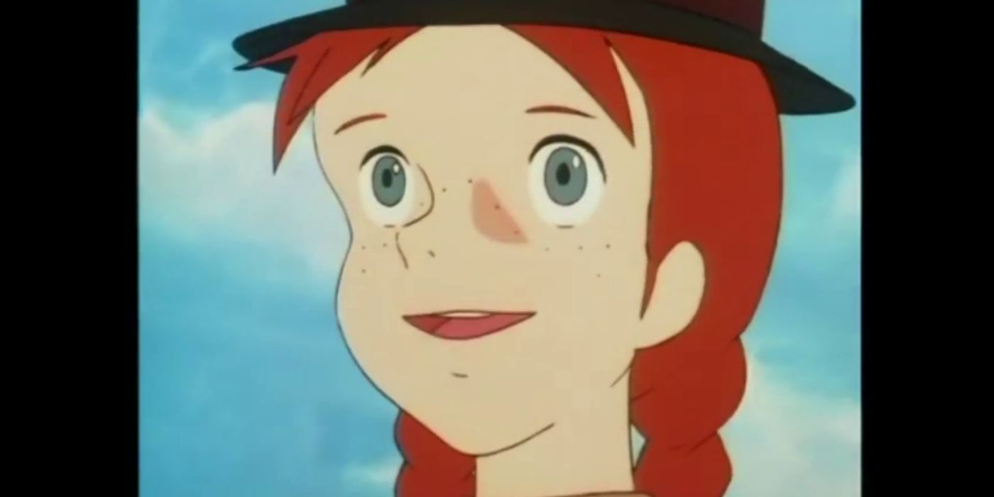 A close up of Anne's face from Akage no An
