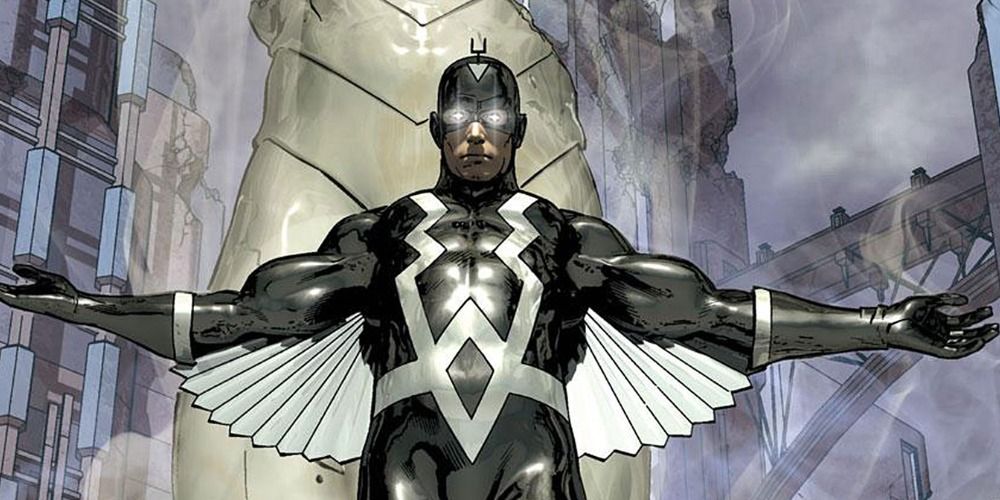 An image of Black Bolt holding his arms out in the Inhumans comics